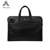 Custom Design New Models Top Grain Leather Black Soft Touch Briefcase Bag For Travel
