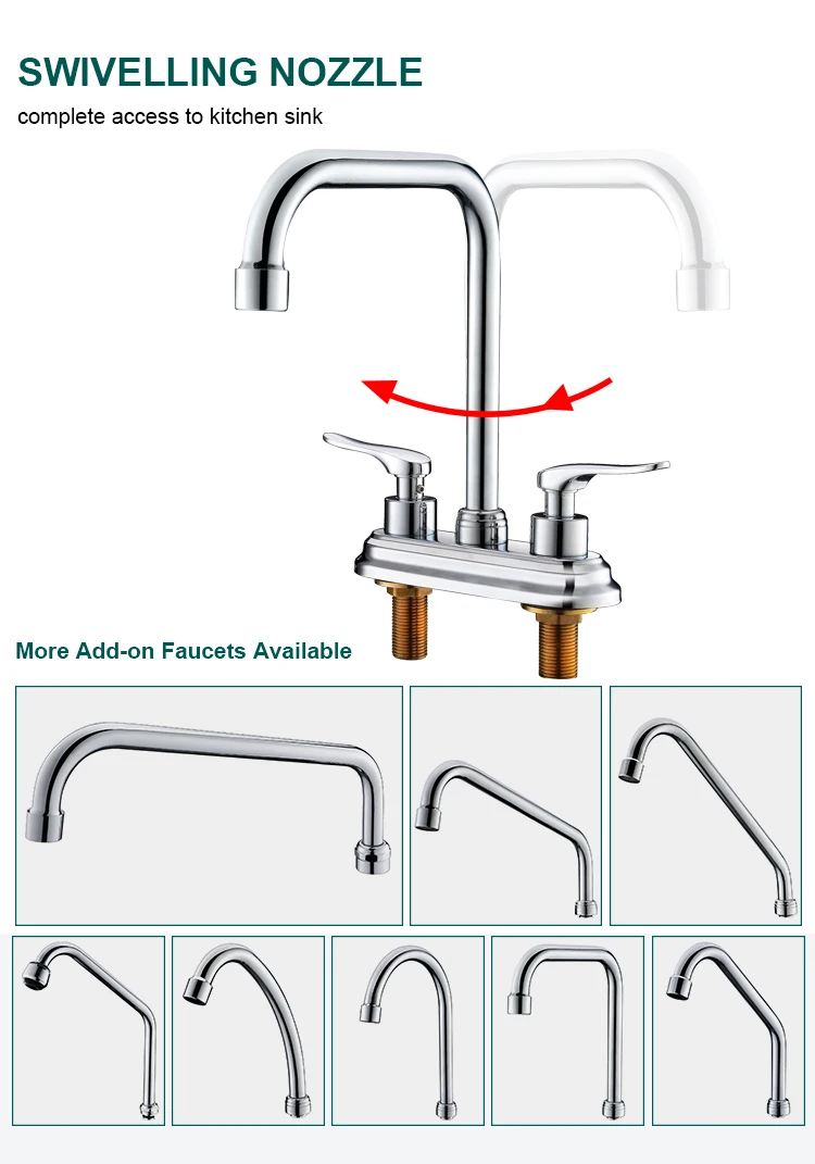 Deck-mounted brushed brass basin faucet kitchen sink tap