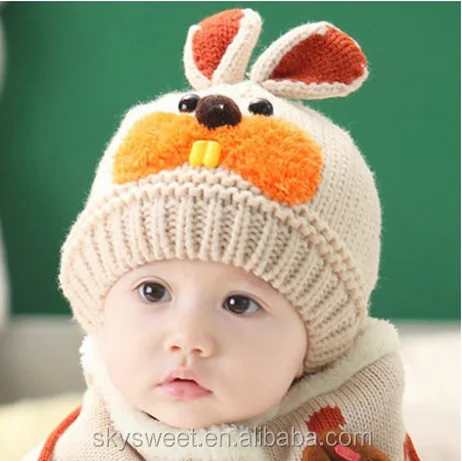 Kış tavşan şapka örme çocuk, tığ işi bebek şapka