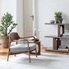 Nordic Modern Design Living Room Furniture Solid Wood Lounge Chair Fabric Upholstery Leisure Chair