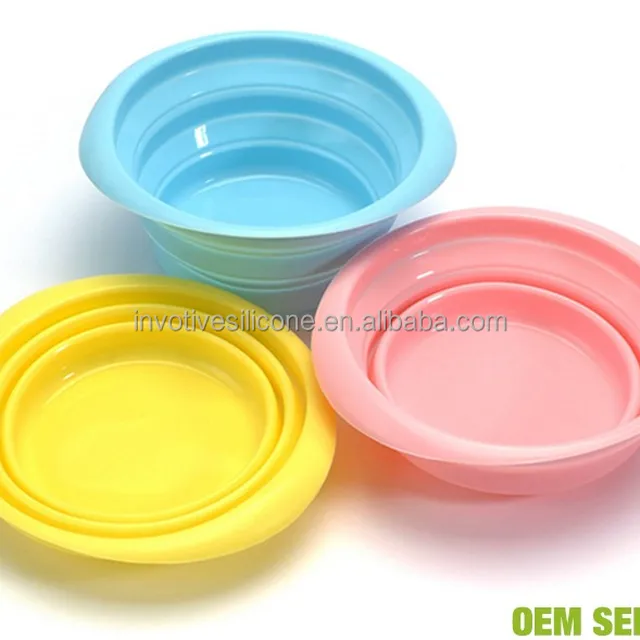 custom logo promotion gift collapsible silicone bowls