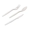 White disposable cornstarch biodegradable plastic compostable cutlery with fork/knife/spoon