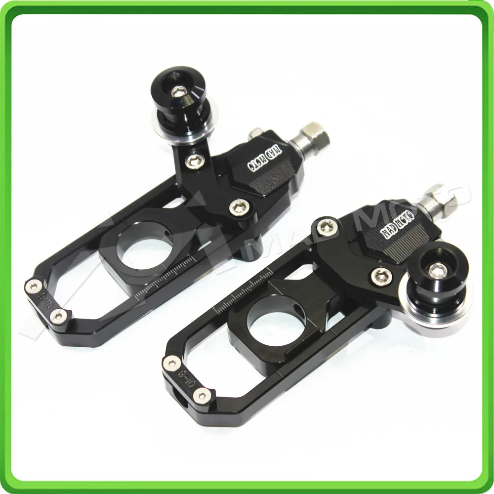 Motorcycle Chain Tensioner Adjuster with paddock bobbins fit for HONDA CBR 1000 RR CBR1000RR 2004 2005 2006 2007 Black (4)