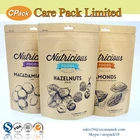 Custom printed kraft paper stand up pouch for almonds nuts and dates packaging