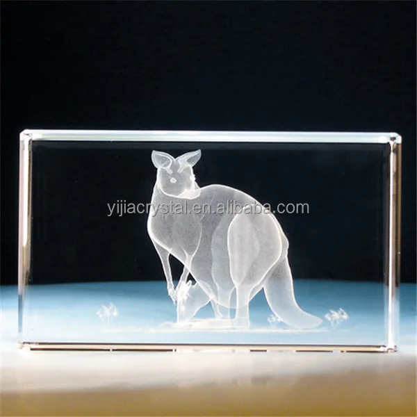 souvenir glass cube/blocks gift 3d laser animal crystal cube