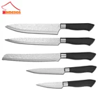 high quality yangjiang chinese professional carbon stainless steel 5pcs chef kitchen knife set with acrylic stand