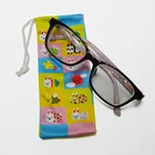 logo printed microfiber soft silver reading optical glasses pouch