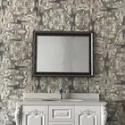 Wooden Framed Silver/Aluminum Bathroom Wall Mirror Home Decor