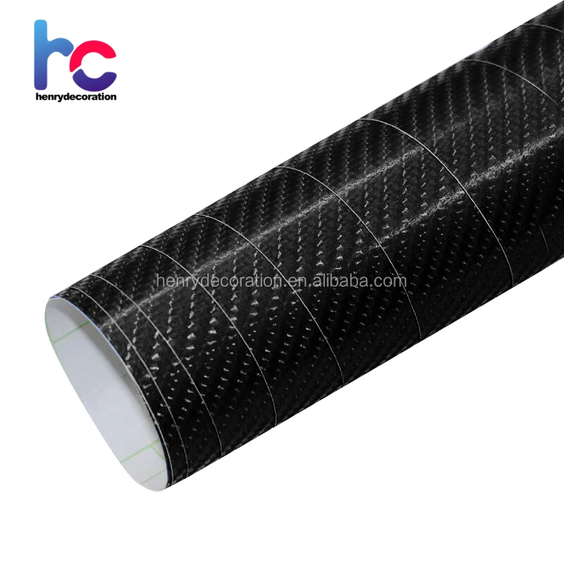 Negro 4D fibra de carbono/4D fibra de carbono de vinilo/4D carbono película del abrigo del coche