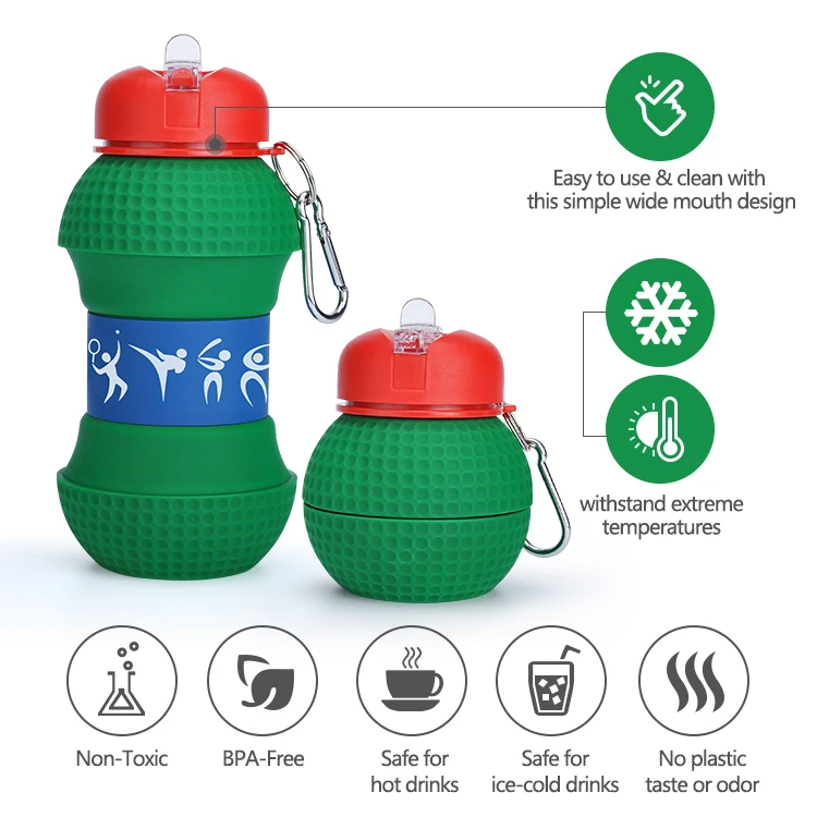 New Launch Golf Ball  Shaped Customised Sports Silicon Water Bottle No Leak