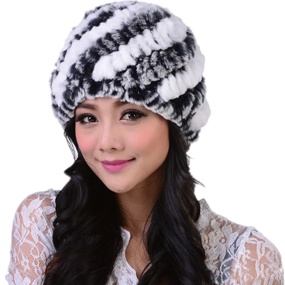 2014 Winter 100% Real Natural Rex Rabbit Hair Fur Hat Ear Protector Cap Female Fur Thermal women covering cap lady winter hat