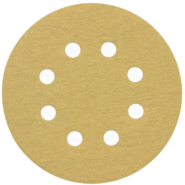 Gold abrasive sandpaper disc sanding disk quick change adhesive and sticky for rotatory machine tool