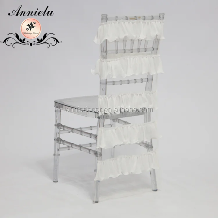 100% polyester white chiavari mesh swirl chair cover for wedding party