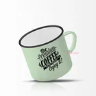 good quality ceramic enamel mug camping drink mug custom Campfire stoneware solid color coffee cup decal print wholesale factory