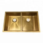 Stainless Steel Stainless Steel Bowl Sink Stainless 304 Stainless Steel Gold Color Double Bowl Kitchen Sink