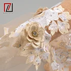 2019 high-quality French wedding dress 3d embroidery appliques beaded lace fabric