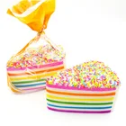 New Trending Stock Jumbo Colorful Squishy Triangle Cream Cake Scented Bread Food Squishies