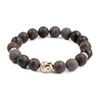 2018 YiWu wholesale natural gemstone jewelry retro style buddha beaded stretch bracelet