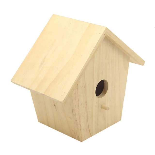 Hand-made Natürliche voliere holz produkt, IBEI Vogelhaus mit Veranda und eine Gaube Fenster Holz Vogel Haus, Multicolor