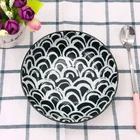 Bulk fine glazed printed ceramic food dinnerware dinner plates set