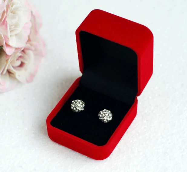 Wholesale Fashion Jewelry Box Red Rings Box Square Earrings/Pendant Boxes 5.8x5x4cm Display Packaging Gift Box 10pcs/lot