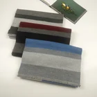 Stripe design silk and wool blended scarf in three colors for men's and women's