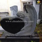 natural black granite child headstone for memorial cemetery