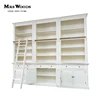 3 bay french provincial style library bookcase with ladder white wooden bookcase with doors