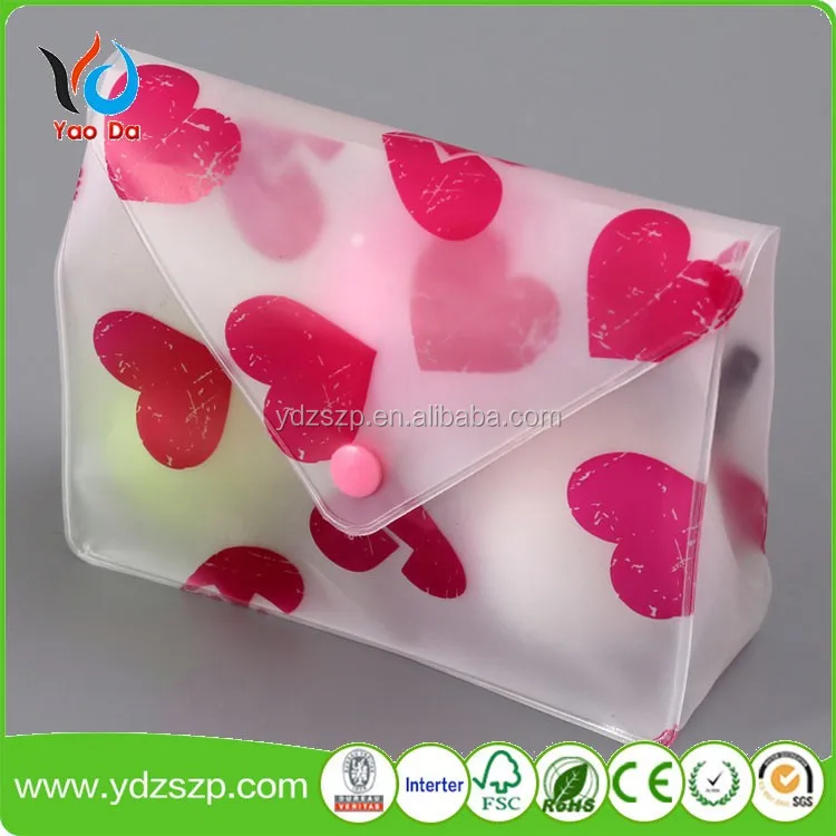 new design elegant pink cosmetic pvc bag for beautiful girl