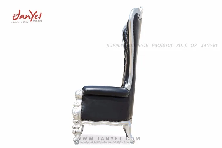 2017 Wholesale High Back Black Throne Chairs For Rental