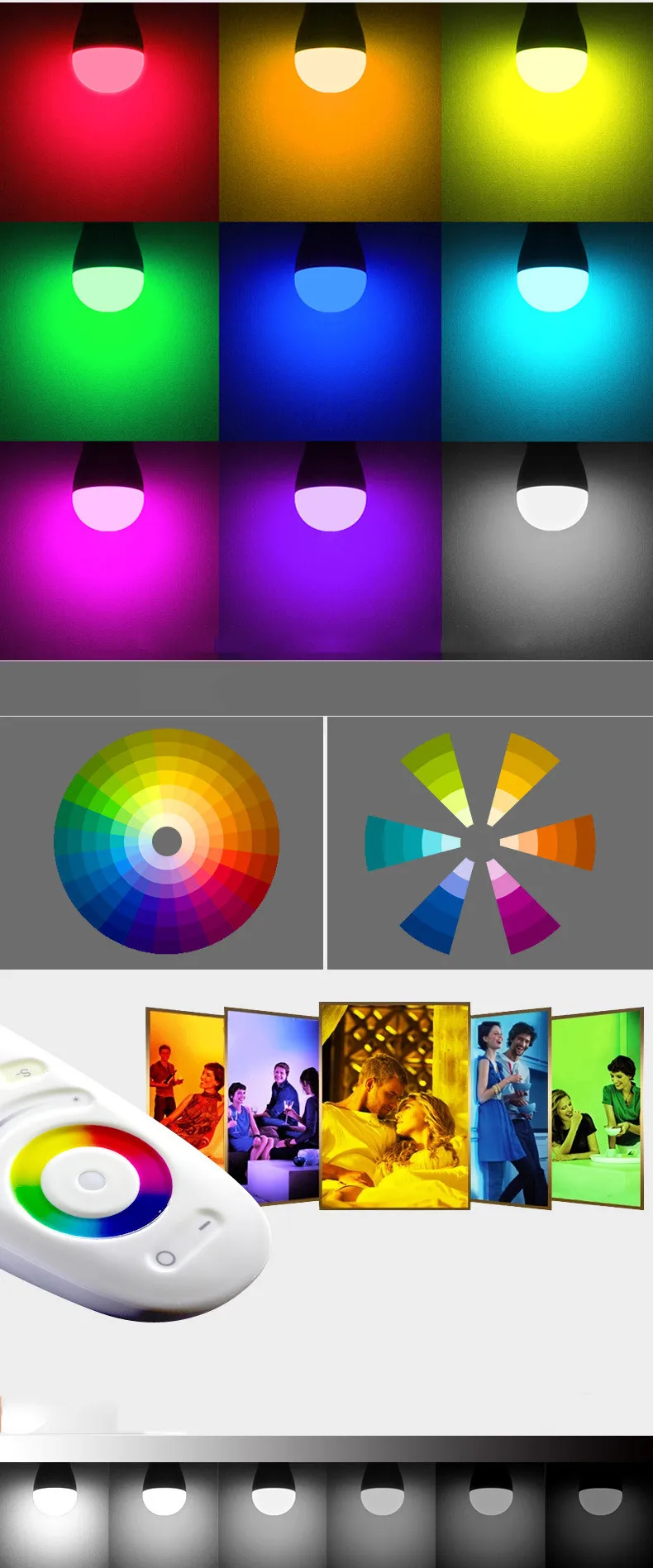 wirewireless smart bulb color changing e26 e27 e14 gu10 rgbw led zigbee light bulb - ANKUX.COM