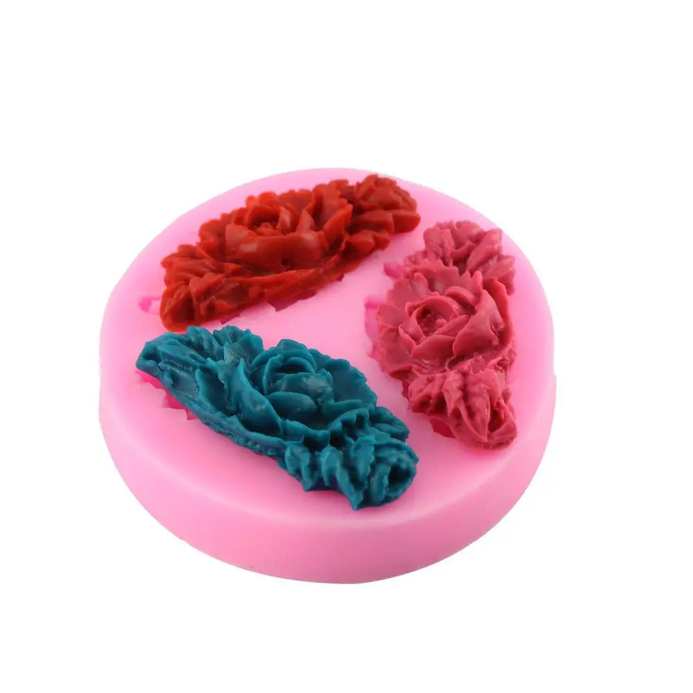 DIY silicone cake mold chocolate chip cake mold baking tool cake decorating 3 flower with leaf flower shape taobao 1688 agent