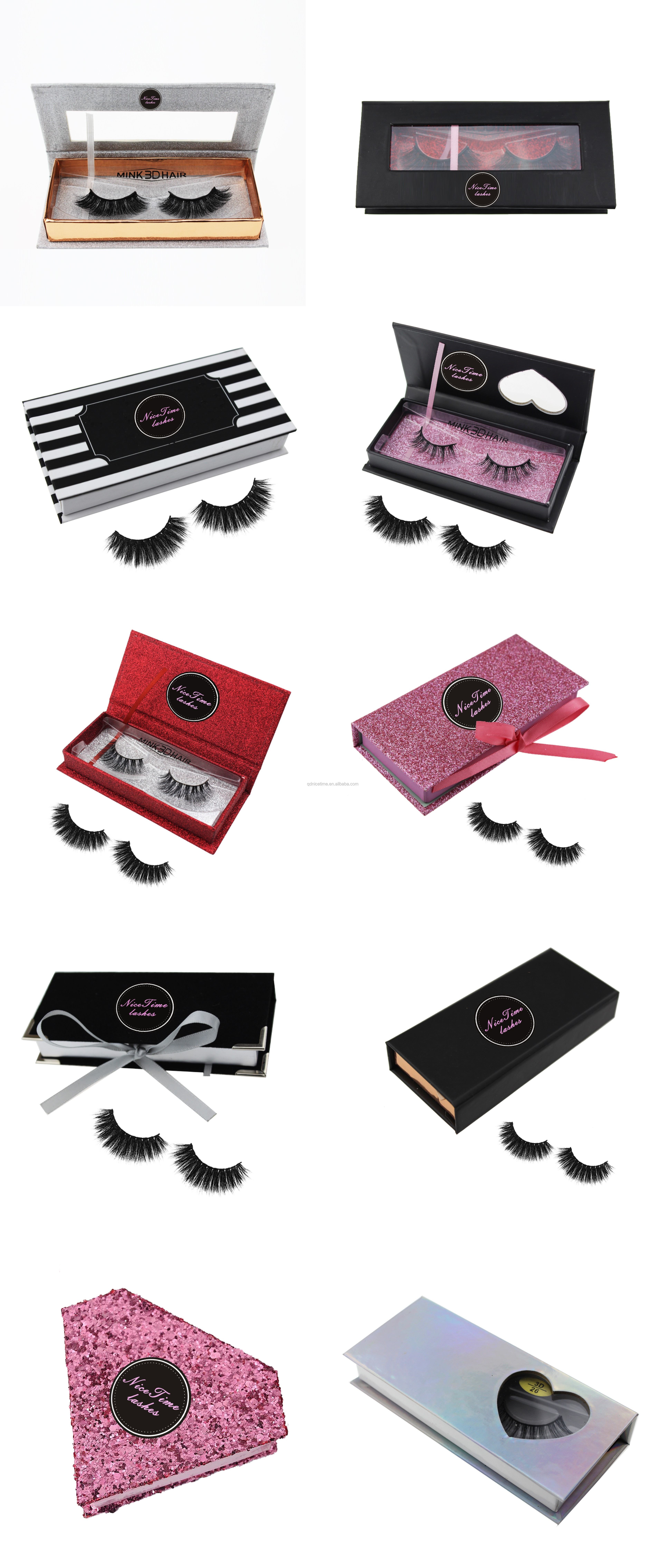 6D false lashes custom private label packaging box vendor wholesale strip silk hair extension eyelash 3D real mink fur eyelashes