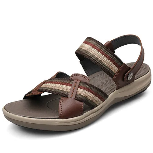 2015 New Style Causal Man Sandals Shoes Breathable Summer Flat Shoes Beach Platform Man Slippers Zapatos Mujer Brown Size 38-47