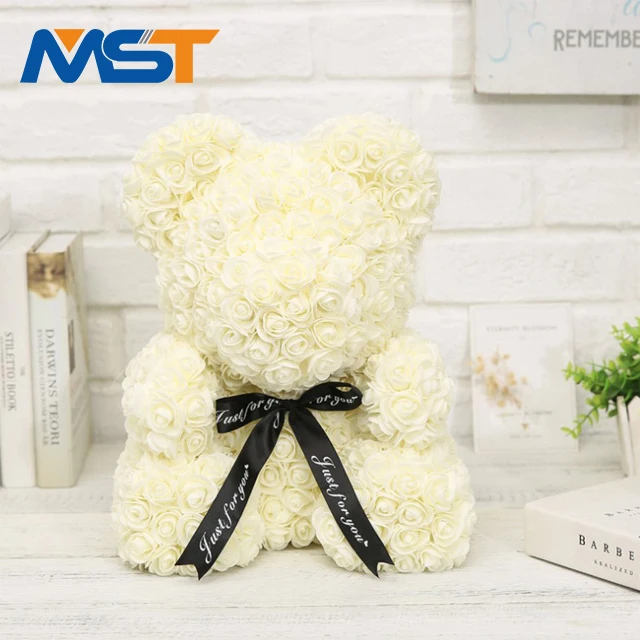 Factory price novelty forever love cute pe rose flower foam bear For Birthday Gifts .jpg