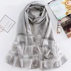 Promotional Gift Popular 195*75CM Acrylic Shawl Silk Chiffon Lurex Scarf