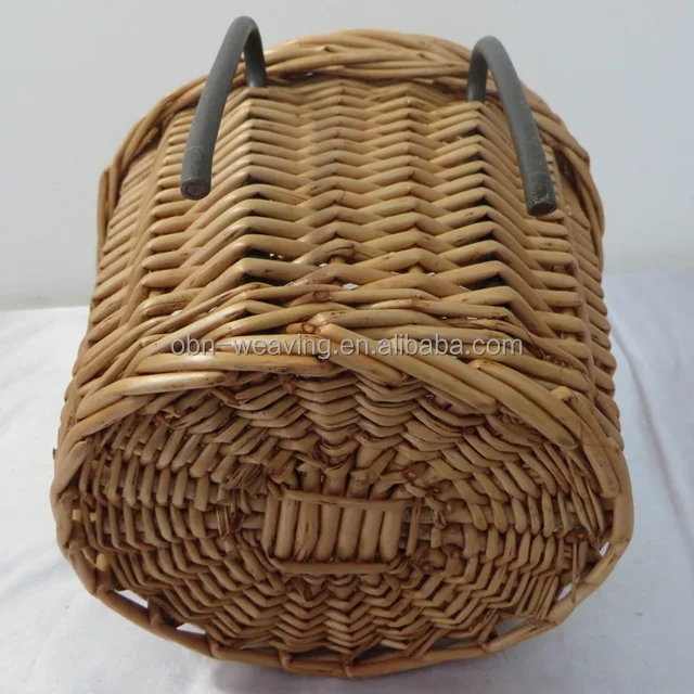 hot sell removable cheap wicker bicycle rattan basket
