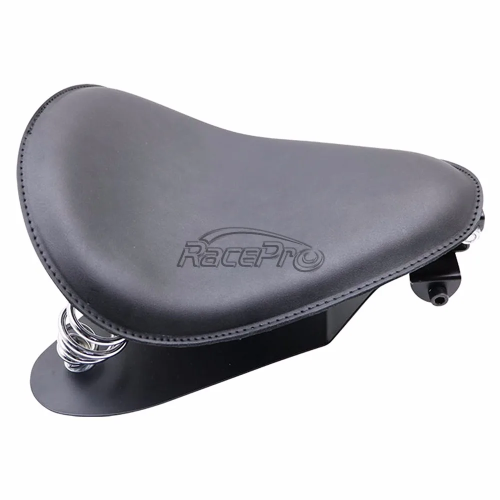 Motorcycle Solo Slim Seat With Base Bracket Mount Kit Barrel Spring For