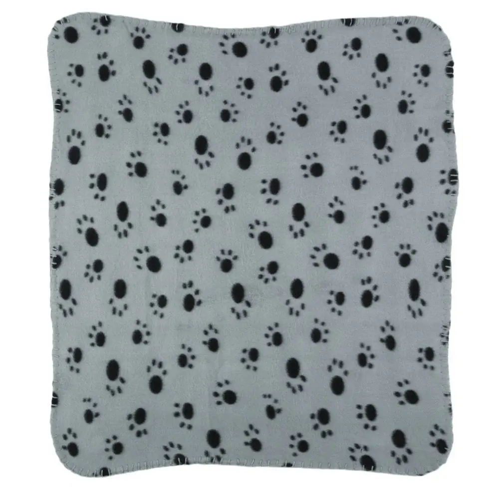 Warm Pet Puppy Dog Cat Small Medium Large Paw Print Pet Cat Dog Fleece Soft Blanket Bed Mat Cover