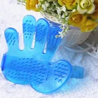 Gentle PVC Material Five Fingers Pet Cat Animal Dog Puppy Hair Bath Massage Comb Glove With Fasten Belt