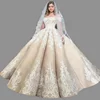 Luxury Champagne Lace Wedding Dress Ball Gown Sweetheart Bridal Gown 2019 Dresses Bride