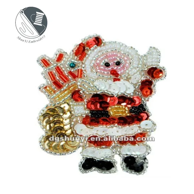 sequined santa claus patch for clothing