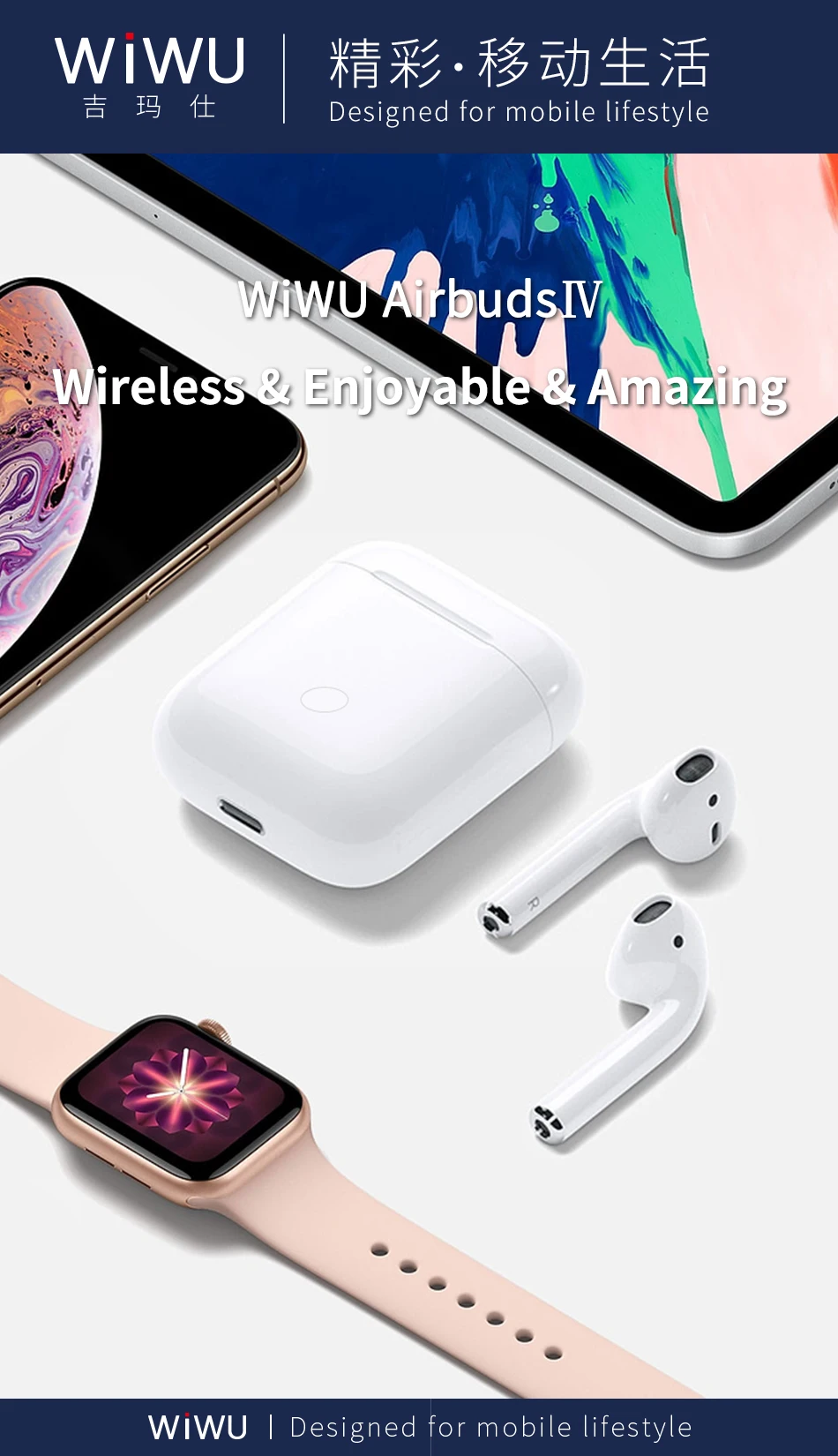 Wiwu airbuds i60 tws New Technology i80 TWS wireless Blue-tooth Earphone with Mic Mini Earbuds In-ear headphone i14 tws - ANKUX.COM