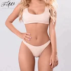 Welcomed beachwear new design fashion bikini two piece plus size solid colors women beachwear
