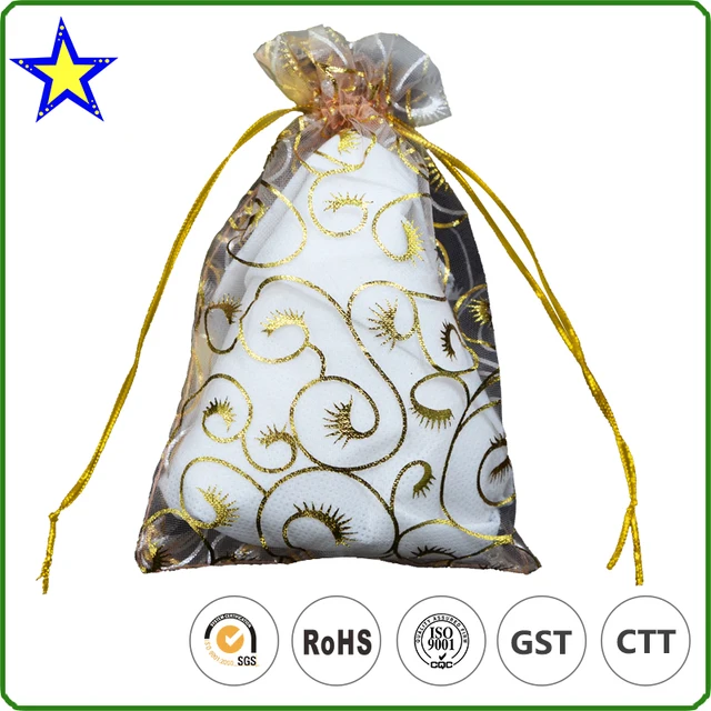 stamping treatment customized organza jewelry gift drawstring