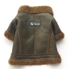 Fashion Comfort Small Dog Jacket,Warm Puppy Doggy Fur Clothing,PU Leather Pet Clothing Dog Jacket