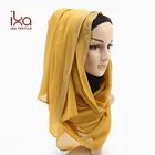 Bubble Chiffon Long Wide Women Scarf Hijab with Rhinestone
