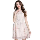 Chiffon dress sleeveless mid-length fresh temperament floral dress