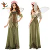 PGWC5484 Gauzy Green Fancy women Long dress Halloween Fairy Costume