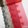 Vintage style 20cm wide scalloped net embroidered lace trim